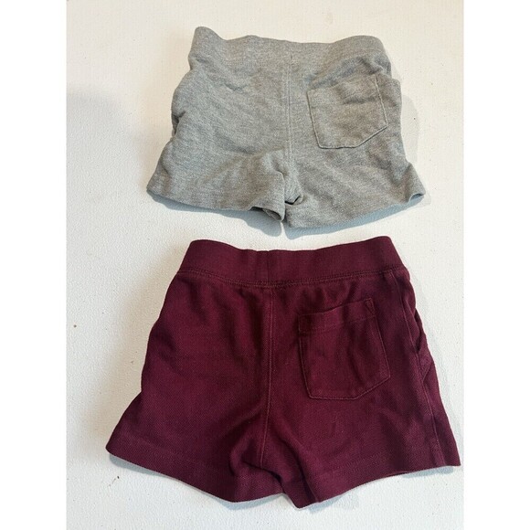 2X POLO Ralph Lauren navy blue & Burgundy knit shorts boy elastic waist 3 months - Picture 2 of 4
